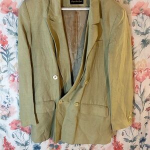 Vintage Linen Stylish Beige Blazez